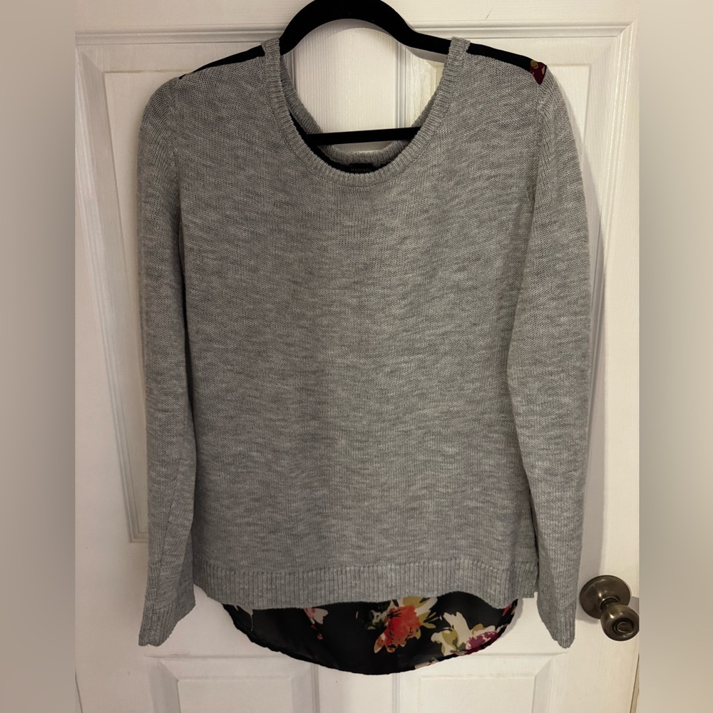 Madison Lilly - Med - gray in the front. Sheer flowery sexy back with buttons